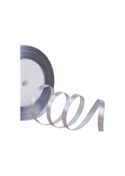 Saten Kurdele 3 cm 10 Metre Gri