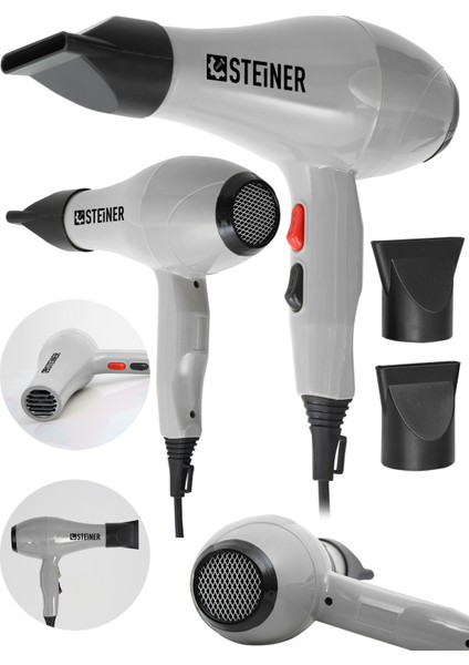 3600 Watt Profesyonel Saç Kurutma Makinesi Fön Makinesi Ac Motor Gri+ 2 Adet Başlık fiyatları