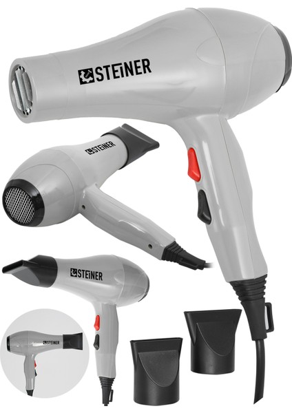 3600 Watt Profesyonel Saç Kurutma Makinesi Fön Makinesi Ac Motor Gri+ 2 Adet Başlık modelleri