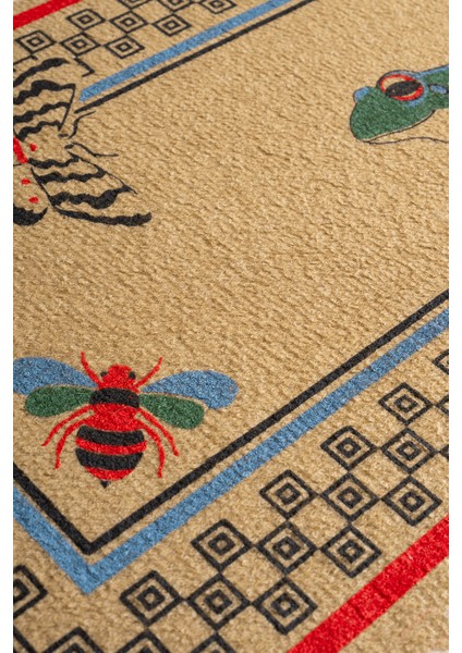 Kaymaz Taban, Kurbağa, Arı, Kelebek Desenli, Modern Dayanıklı Uzun Ömürlü Dış Kapı Paspası, Kapı Önü Paspası çeyiz paspası modelleri