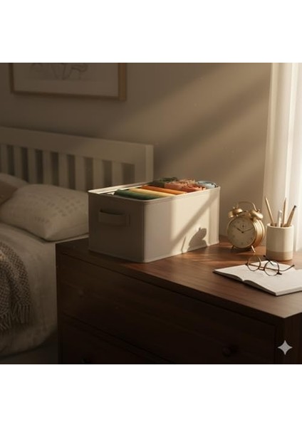 Raf Düzenleyici, Katlanabilir Kıyafet Organizeri, Çelik Destekli Tela Kumaş Çok Amaçlı Saklama Kutusu, Dolap Içi Çekmece Düzenleyici, Gri (45X25X20CM) fiyatları