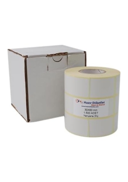 , Hazır Al Hızlı Al Pp Opak Etiket 30MM x 60MM 1500 Adet Yan Yana 3 Lü