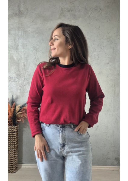 Bisiklet Yaka Uzun Kollu Tişört