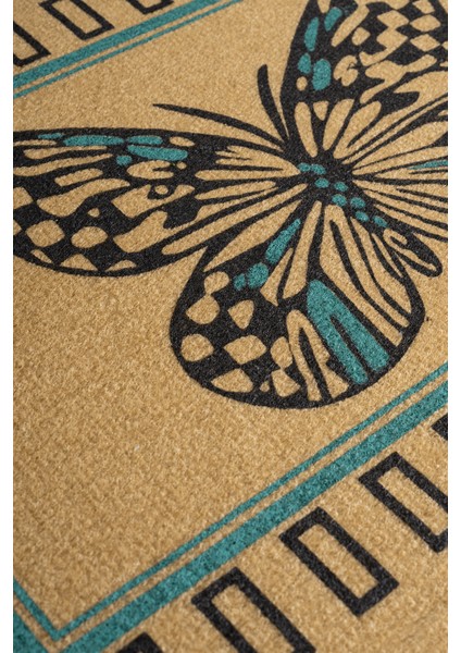 Kaymaz Taban, Kelebek Desenli, Modern Dayanıklı Uzun Ömürlü Dış Kapı Önü Paspası, Paspas, Desenli Paspas modelleri