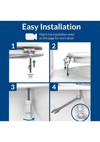 1826BGSL 000 Benton Fırçalanmış Altın Menteşeli Klozet Kapağı Yavaş Kapanır ve Asla Gevşek Olmaz, Uzunlu, Dayanıklı Ahşap, Beyaz fiyatları