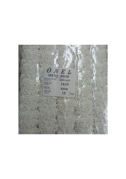 Dantel Polyester Güpür Bant Krem 15 Metre En 6 cm ON-1639-KR