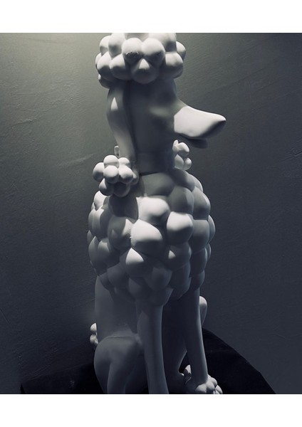 Poodle (Kaniş) Figürlü Dekoratif Masa Lambası – 60X20 cm Heykelsi ve Lüks modelleri