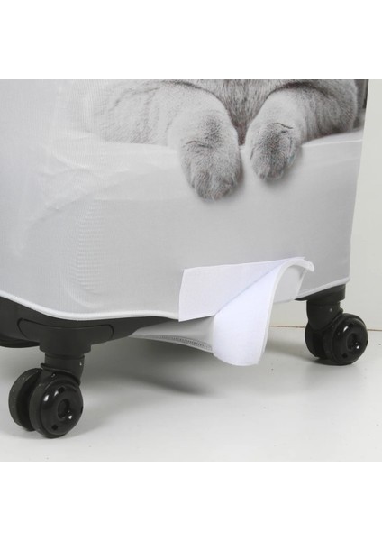 Kumaş Valiz Kılıfı ve Bavul Kılıfı (77-Gri Kedi) Kabin fiyatları