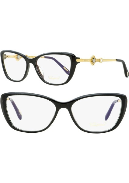 VCH224S 0700 23KT Gold Cat Eye Kedi Gözü Siyah 23KT Altın Kadın Gözlük