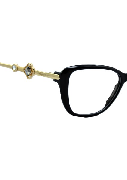 VCH224S 0700 23KT Gold Cat Eye Kedi Gözü Siyah 23KT Altın Kadın Gözlük fırsatları