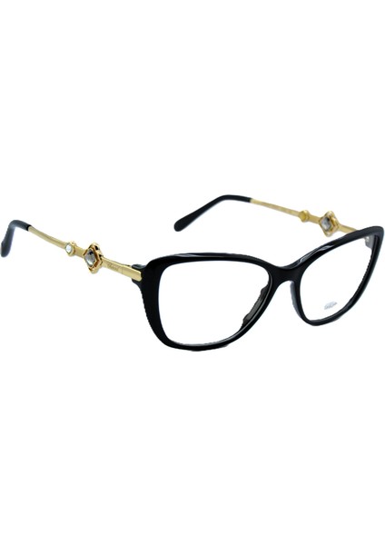 VCH224S 0700 23KT Gold Cat Eye Kedi Gözü Siyah 23KT Altın Kadın Gözlük
