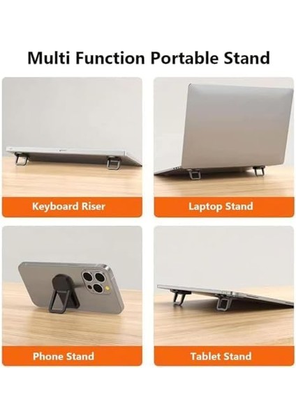 Mini Katlanabilir Dizüstü Bilgisayar Standı, 2 Adet Mini Klavye Kaldırıcı, 2 Ayarlanabilir Açıya Sahip Görünmez Bilgisayar Klavye Yükseltici, 10-17 Inç Dizüstü Bilgisayarlar Için Uygun (Beyaz)