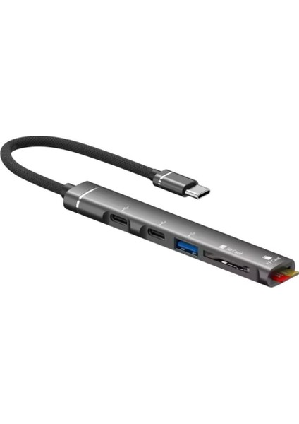 ZR562 Type-C 5 In 1 USB Hub Card Reader