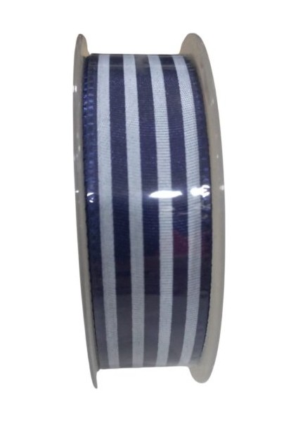 Tafta Çizgi Desen Kurdele 25 mm Lacivert 2 Metre fiyatları