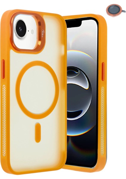 iPhone 16E Flet Lens Magsafe Kapak - Turuncu