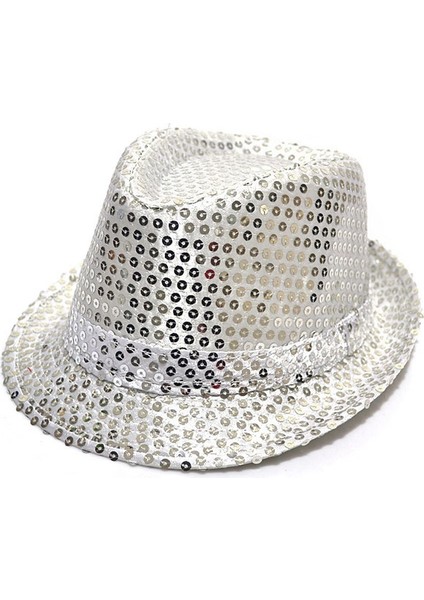Payetli Çocuk Şapkası Gümüş Renk