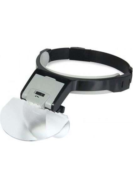 Lens Takmalı 5 Lenslı LED Lambalı Şapka Tip Büyüteç