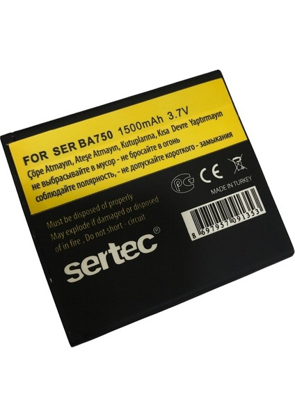 Sony / Ericson SR-BA750 Uyumlu Batarya