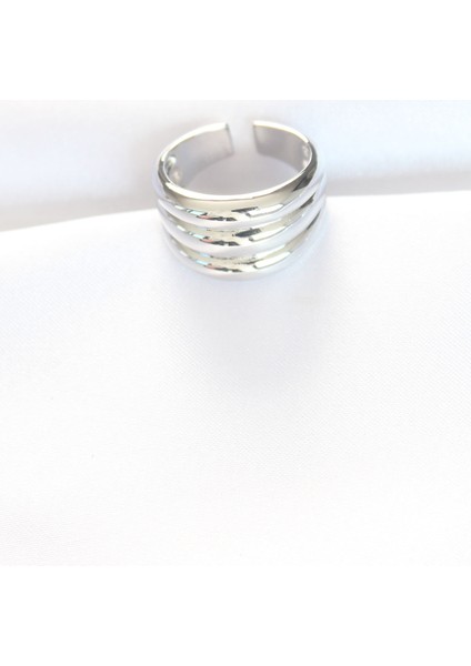 Silver Renk Ayarlanabilir Çizgili Bombe Yüzük - TJ-BYK3118 fiyatları