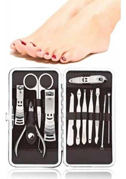 12 Parça El Ayak Temizleme Pense Kir Temizleme Aparatı Kaş Cımbızı - BI001V-4Z2844