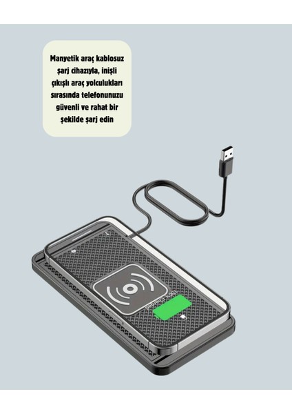 Hızlı Kablosuz Araç Şarj Cihazı – Manyetik Pad Aşırı Isınma Korumalı - BI001V-4YUF04 indirimleri