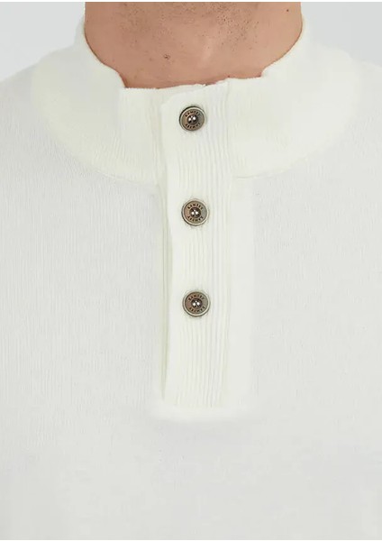 Ekru Polo Yaka Düz Örgü Triko Kazak fırsatları