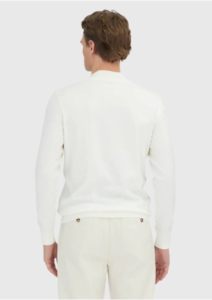 Ekru Polo Yaka Düz Örgü Triko Kazak indirimleri