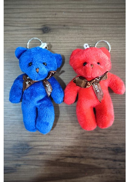 Peluş Ayıcık Anahtarlık ve Çanta Süsü Hediyelik (12CM Boy) 2 Adet