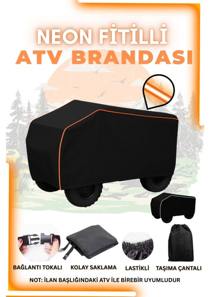 Turuncu Fitilli Kubamotor Hussar 220 Pro Siyah Atv Brandası