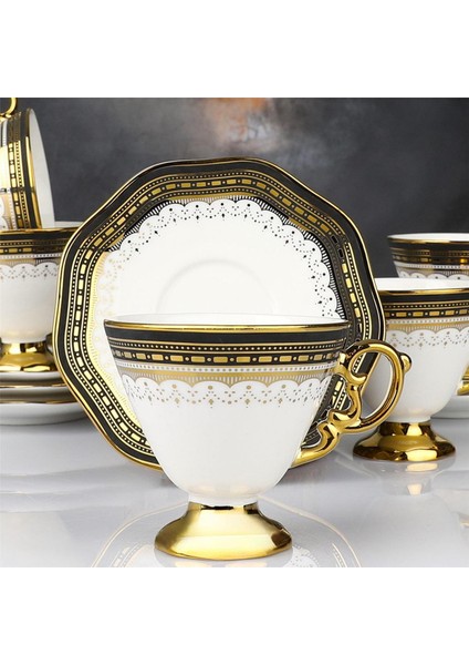 Kosova 90CC 6 Lı Ayaklı Kahve Fincan Takımı (2 Renk Seçeneği )