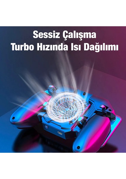 Yetkinphone DL88 Altı Parmak Fanlı Hızlı Soğutma Pubg Oyun Konsolu Gamepad Radyatör