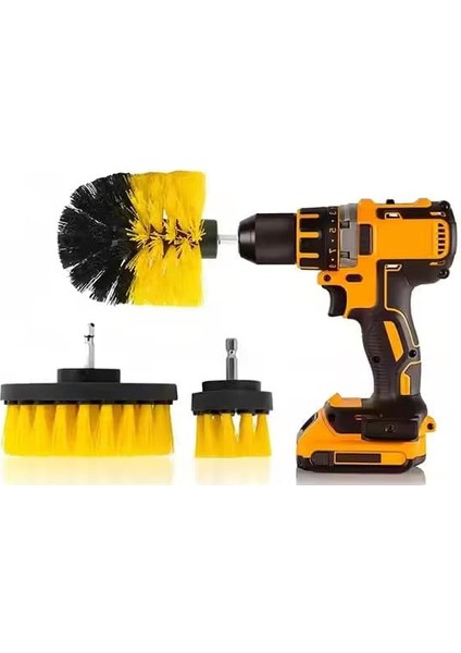 Toptan 3lü Matkap Ucu Banyo Küvet Duşakabin Araba Tekerliği Koltuk Yıkama Temizleme Fırçası Seti, Asorti modelleri