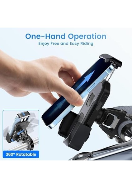 Telefon Tutucu Askısı, Evrensel Titreşim Önleyici Telefon Kelepçesi, 4.7&apos;&apos; ile 7&apos;&apos; Arası Akıllı Telefonlar ile Uyumlu, Bisiklet, Motosiklet, Bebek Arabası Için