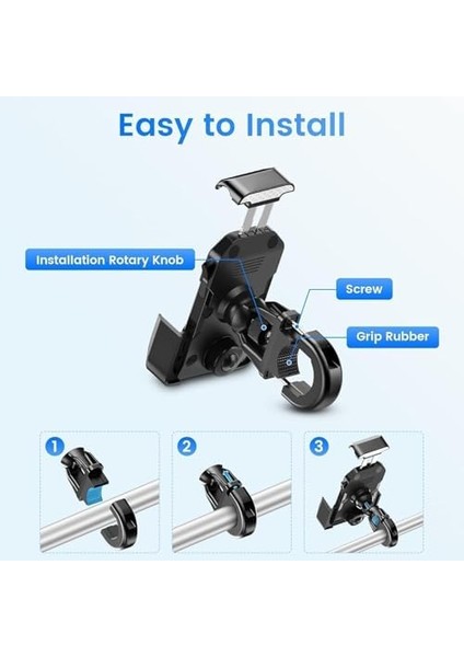 Telefon Tutucu Askısı, Evrensel Titreşim Önleyici Telefon Kelepçesi, 4.7&apos;&apos; ile 7&apos;&apos; Arası Akıllı Telefonlar ile Uyumlu, Bisiklet, Motosiklet, Bebek Arabası Için fiyatları