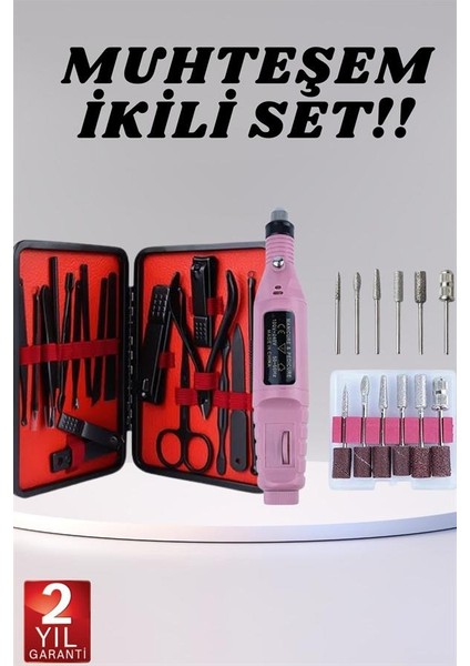 Elektrikli Manikür Pedikür Seti Ikili Set 17 Parça Tırnak Bakımı Nasır Temiz - ME001W-51O5F fiyatları