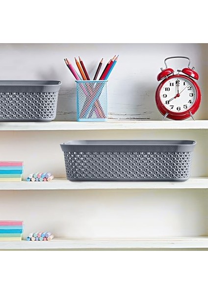 Life Serisi 3’lü Sepet Seti – Desenli, Kapaklı ve Çok Amaçlı (2.3l + 3.5l + 4.8l) (Gri)