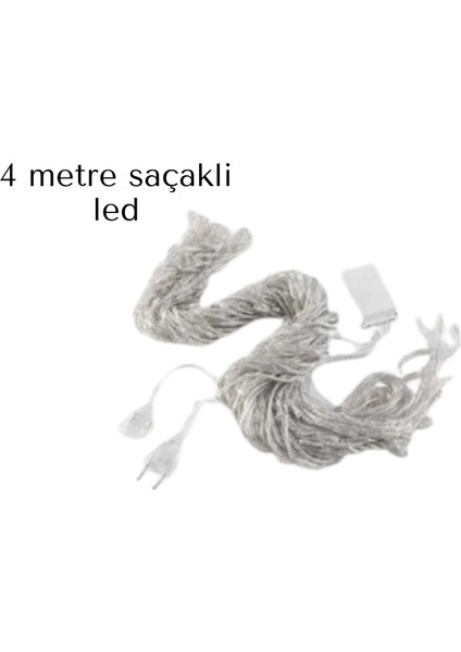 Saçakli 4 Metre Perde LED