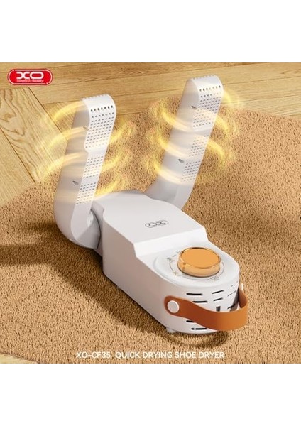 Xo Akıllı Ayakkabı Kurutucu – 170W Güçlü, 360° Çevreleyen Hava, Antibakteriyel & Deodorant Etkili, Katlanabilir Tasarım, Zaman Ayarlı ve Sabit Isı Teknolojisi, CF35, Beyaz