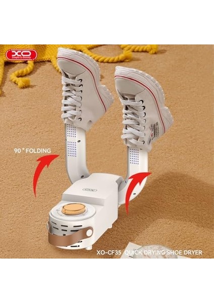 Xo Akıllı Ayakkabı Kurutucu – 170W Güçlü, 360° Çevreleyen Hava, Antibakteriyel & Deodorant Etkili, Katlanabilir Tasarım, Zaman Ayarlı ve Sabit Isı Teknolojisi, CF35, Beyaz modelleri