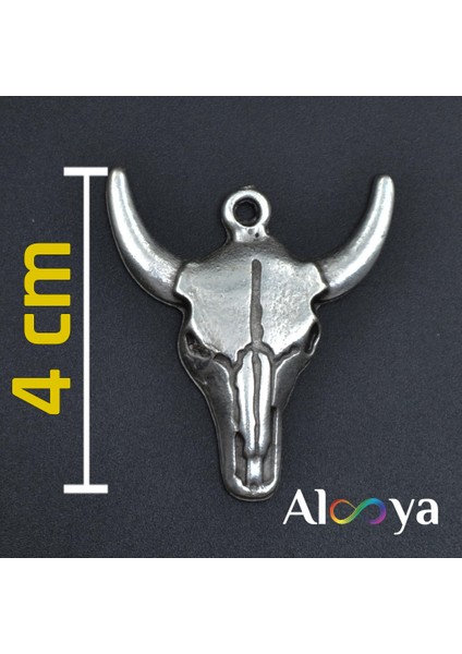 Antik Tılsım - Boğa Kuru Kafa Gümüş Kaplama Kolye Ucu fiyatları