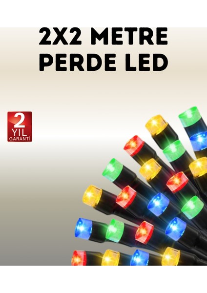 Taşınabilir Pil Ile Çalışan LED Işık – 2x2 Metre Perde Modeli - ME001W-51K1J5