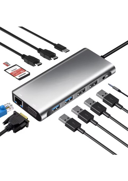 ZR610 Type-C 12 In 1 Çift Hdmı