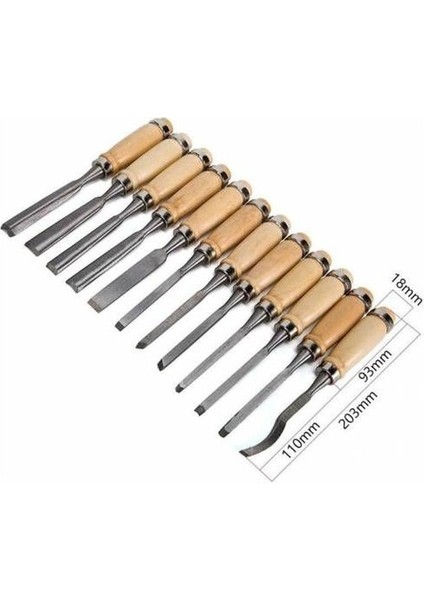 Profesyonel Ahşap Oyma Bıçak Seti 12 Parça