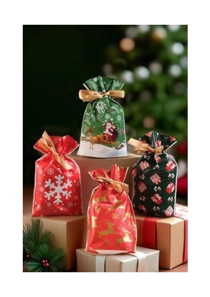 Yılbaşı Ağacı Yılbaşı Hediyelik Kese 8&apos;li Büyük modelleri