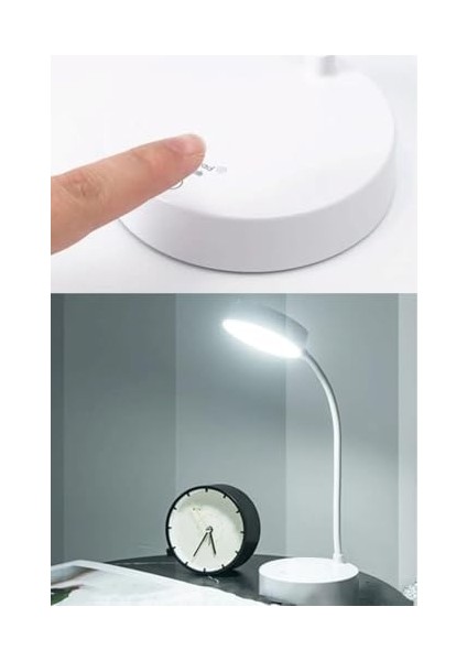 Şarjlı Dokunmatik Akrobat Masa Lambası – 12 Led&apos;li Katlanabilir Kitap Okuma ve Çalışma Işığı, Beyaz Işık, Işıldak Modlu Taşınabilir Masa Üstü Lamba-Kitap Okuma Işığı