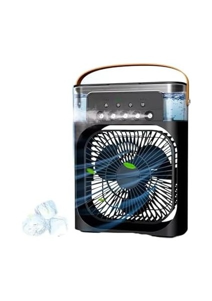 Buharlı Vantilatör Masaüstü Fan Klima Buharlı Hava Nemlendiricili Vantilatör Buzlu Hava Nemlendirici Özellikli 7 Renk LED Asorti Renk fiyatları