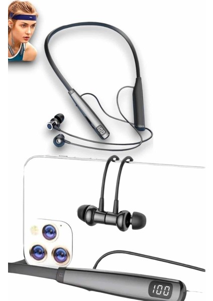 Bluetooth Kulaklık Şarj Göstergeli 100 Saat Şarj Kapasiteli Sporcu Kulaklık - ME001W-51M4G7 indirimleri