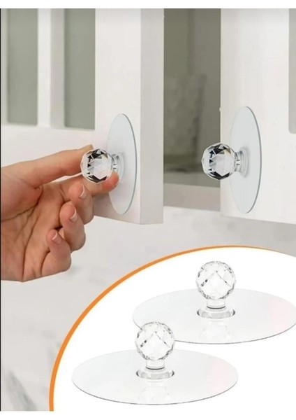 Yapışkanlı Kristal Kulp Askı Dolap, Ayna, Kapak Çekme Kulbu Topuz fiyatları