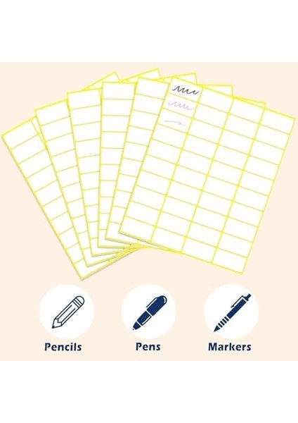 Etiketler ve Çıkartmalar, 1200 Adet Mat Beyaz Yapışkanlı Etiket, 38X19MM Kutu ve Şişe Etiketleri, Yazı Yazmak Için Küçük Yapışkanlı Etiketler, Dosya Klasörleri, Zarf ve Ofis Malzemeleri Için