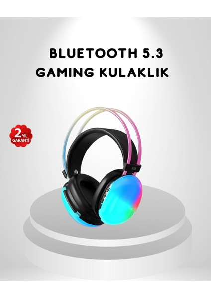 Rgb Işıklı Kablosuz Kulaklık Bluetooth 5.3 800MAH Ergonomik Ipx4 Dayanıklı - ME001W-51UKO9